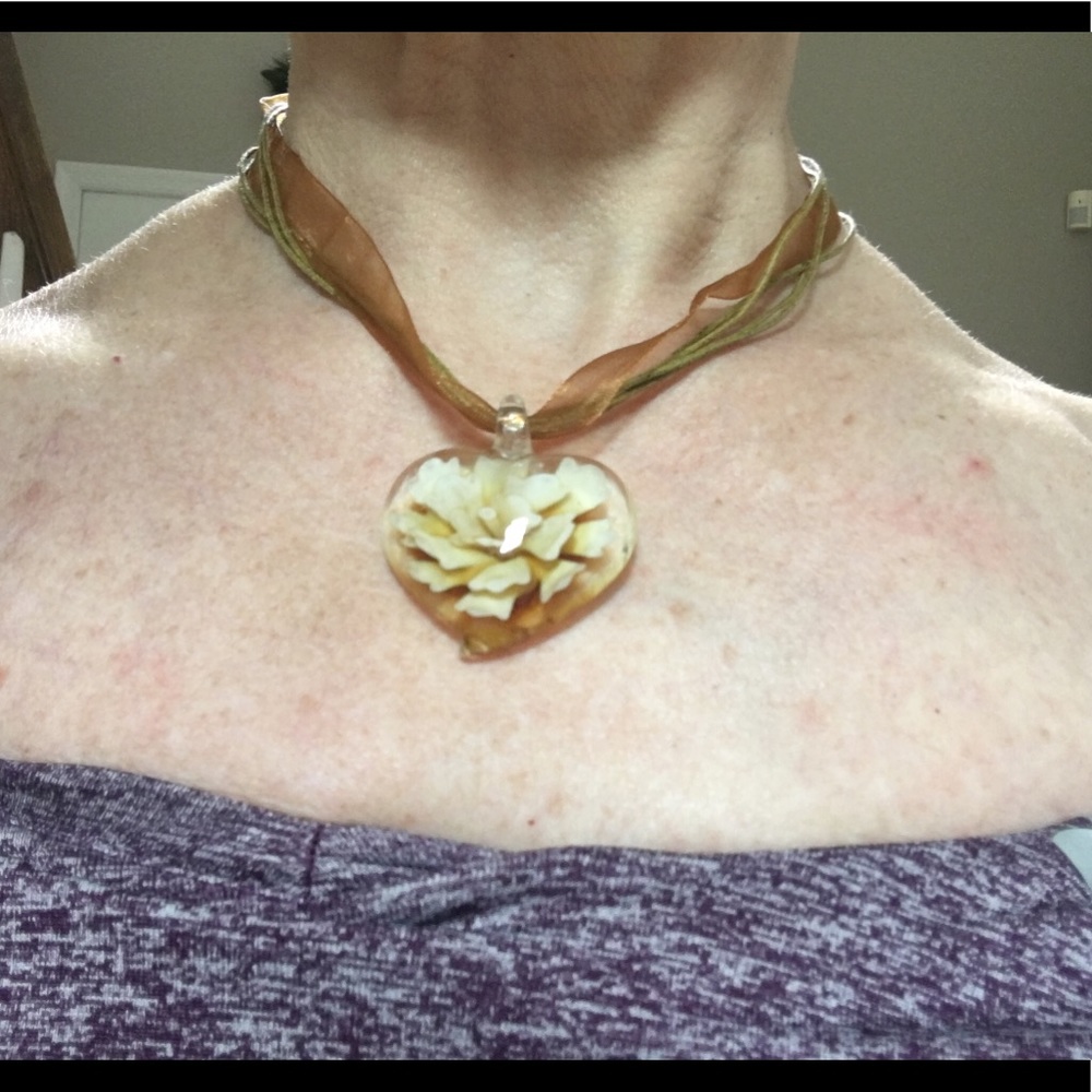 Blown Glass Heart Necklace